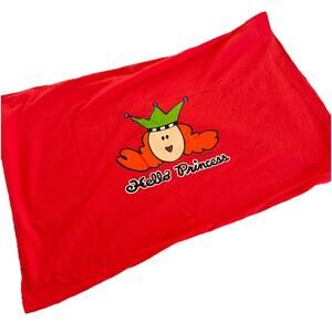 VTG Y2K 1999 Girlie Hello Princess Pillowcase Orange Joker Girl Cute Cottagecore